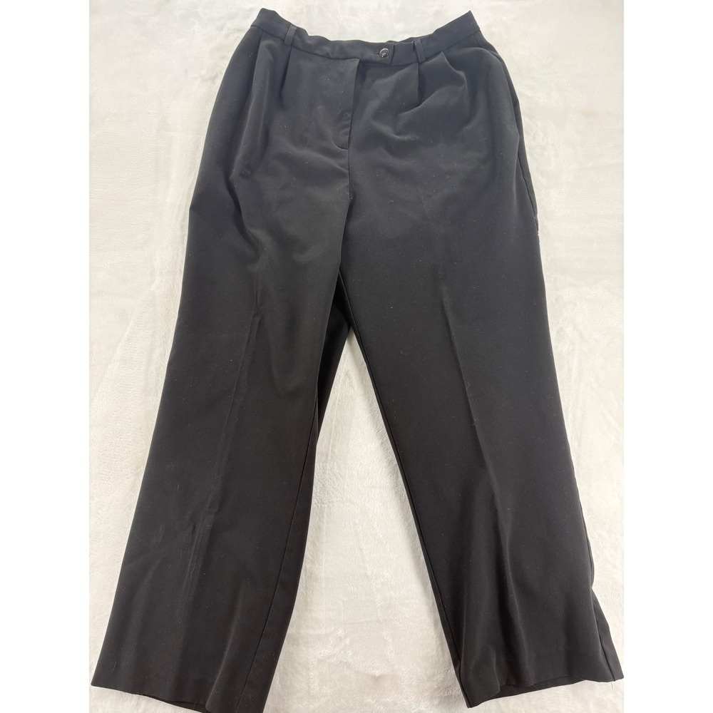 Bianca Dress Pants Womens 12 Pleated 4-Way Stretch Trousers Black‎ High Rise USA